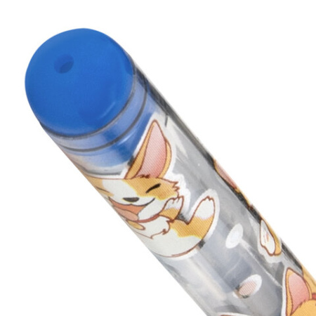 Ручки гелевые КЛАССИЧЕСКИЕ BRAUBERG KIDS "CUTE ANIMALS", НАБОР 6 ЦВЕТОВ, корпус с печатью, узел 1 мм, линия письма 0,7 мм, 144441
