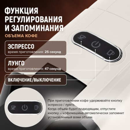 Кофемашина капсульная 3 в 1 для молотого кофе и капсул DOLCE GUSTO и NESPRESSO, SONNEN CM510B, 1450 Вт, 0,6 л, бежевая, 457338