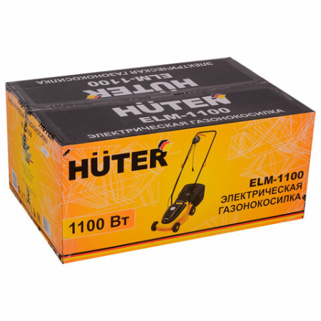 Газонокосилка сетевая HUTER ELM-1100, 1100 Вт, 3100 об./мин, ширина скашивания 32 см, 70/4/2