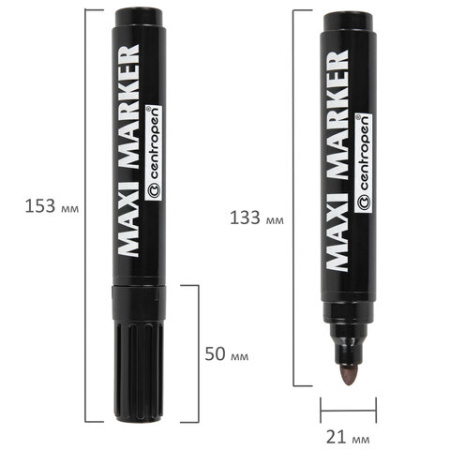 Маркер перманентный универсальный ЧЕРНЫЙ CENTROPEN "Maxi Marker", 2-4 мм, 8936, 5 8936 0112