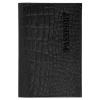 Обложка для паспорта натуральная кожа крокодил, "PASSPORT", черная, BRAUBERG, 237185