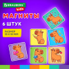 Магниты квадратные стеклянные 35 мм для досок магнитно-маркерных, НАБОР 6 шт., "Капибара", BRAUBERG KIDS, блистер, 272513