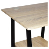Стол на металлокаркасе BRABIX "LOFT CD-006", 1200х500х730 мм, 2 полки, цвет дуб натуральный, 641226