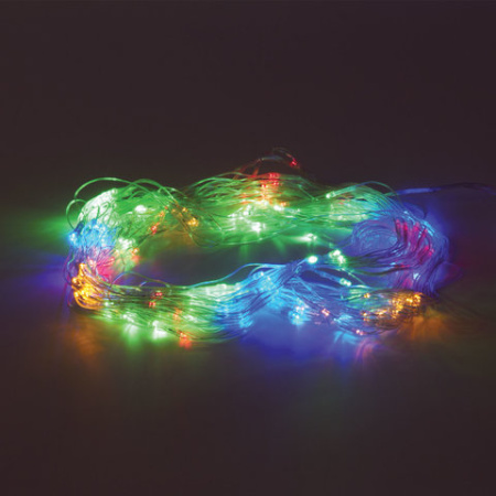 Электрогирлянда-сеть комнатная 1,5х1,5 м,160 LED, мультицветная, 220 V, контроллер, ЗОЛОТАЯ СКАЗКА, 591106