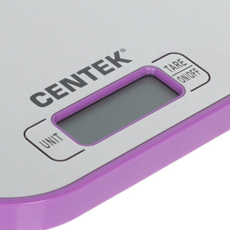 Весы кухонные CENTEK CT-2461, электронный дисплей, max вес 5 кг, тарокомпенсация, пластик/сталь