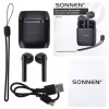 Наушники беспроводные TWS вкладыши с микрофоном, SONNEN EP-BH10B, Bluetooth 5.3, черные, 514122