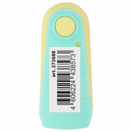 Ластик BRAUBERG "ULTRA PASTEL", 57х24х15 мм, пастельные цвета ассорти, бирюзовый пластиковый держатель, 272688