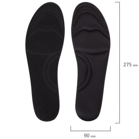 Стельки для обуви с ЭФФЕКТОМ ПАМЯТИ, материал MEMORY FOAM, размер RU 34-39 / EU 35-40, с линиями выреза, SHEGRA (ШЕГРА), 700746