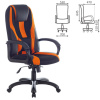 Кресло компьютерное BRABIX PREMIUM "Rapid GM-102", экокожа/ткань, черно/оранжевое, 532420, GM-102_532420