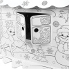 Картонный игровой развивающий Домик-раскраска "Новогодний", высота 130 см, BRAUBERG KIDS, 880365