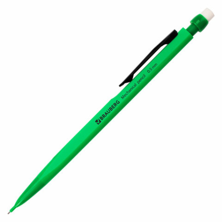 Карандаш механический 0,5 мм, BRAUBERG "Classic", ластик, корпус ассорти, 180398