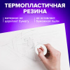 Ластик BRAUBERG "Universal", 30х30х8 мм, белый, круглый, красный пластиковый держатель, 222472