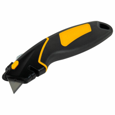 Нож универсальный мощный цинковый BRAUBERG METALLIC PRO, автофиксатор, резиновые вставки, 238738