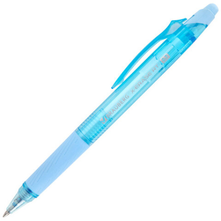 Ручка гелевая стираемая автоматическая BRAUBERG "X-ERASE RT PASTEL COLOR", СИНЯЯ, пишущий узел 0,7 мм, линия письма 0,5 мм, 144424