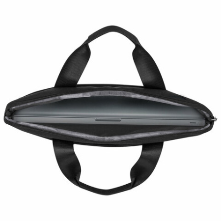 Сумка портфель HEIKKI ULTRA (ХЕЙКИ) с отделением для ноутбука 15,6", Total black, черная, 28х39х3 см, 272609