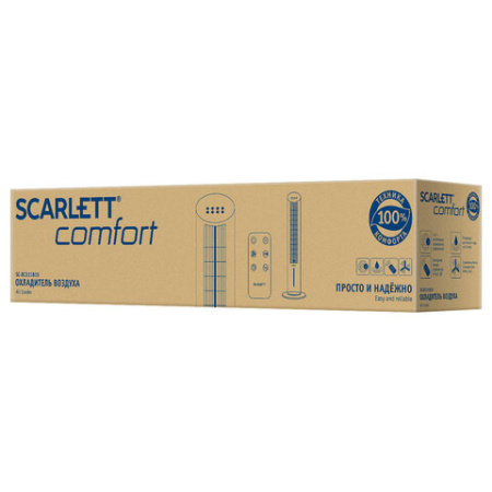 Охладитель воздуха колонный SCARLETT SC-DC111B15, 4 в 1, 3 режима, 75 Вт, бак 3 л, пульт ДУ, белый