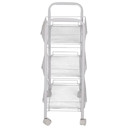Этажерка (тележка) BOOMHOUSE (БУМХАУС) RC-003 3 яруса, на колесах, В62,5хШ42,5хГ25,5 см, металл, белая, 701456