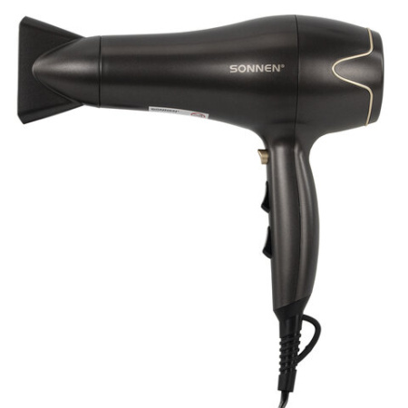 Фен для волос SONNEN HD-2281, 2200 Вт, турмалиновая ионизация, 3 температуры, холодный обдув, 454696