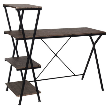 Стол на металлокаркасе BRABIX "LOFT CD-004", 1200х535х1110 мм, 3 полки, цвет