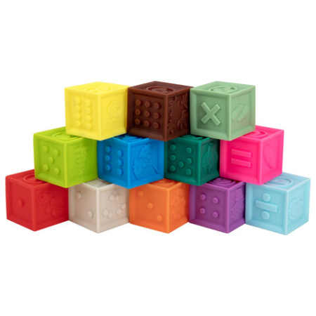 Тактильные кубики, сенсорные, ЭКО 12 штук, BAMBOX BABY (БАМБОКС БЭБИ), 665900