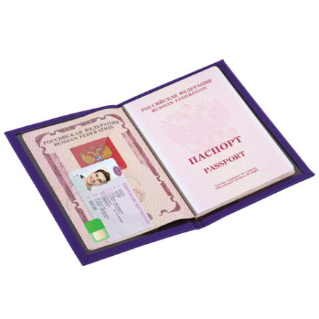 Обложка для паспорта "Passport map", экокожа soft-touch, фиолетовая, STAFF, 238762