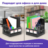 Лоток вертикальный для бумаг BRAUBERG "SMART-MAXI" (254х255х297 мм), 3 отделения, сетчатый, сборный, черный, 231525