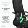 Кресло офисное МЕТТА "К-12", хром, ткань-сетка, сиденье и спинка регулируемые, черное