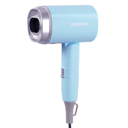 Фен для волос дорожный SONNEN HD-2318, 1500 Вт, складной, 2 температуры, 2 скорости, 454695