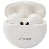 Наушники беспроводные TWS вкладыши с микрофоном CROMEX (КРОМЕКС) EP-T28W, Bluetooth 5.4, белые, 514121