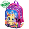 Ранец BRAUBERG QUADRO, 3 отделения, с брелоком, "Charming kitten", 37х28х18 см, 270602
