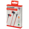 Наушники проводные внутриканальные с микрофоном SONNEN EP-H47RB, 1,1 м, красные/черные, 514129