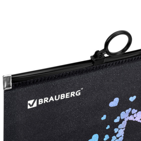 Папка для тетрадей BRAUBERG А4, 1 отделение, пластик, на молнии, "Милая мордочка", 273319