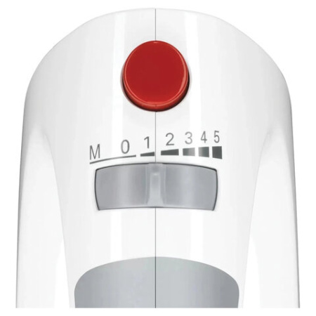 Миксер BOSCH MFQ 3540, 450 Вт, 5 скоростей, 2 венчика, 2 крюка для теста, стакан, белый, MFQ3540