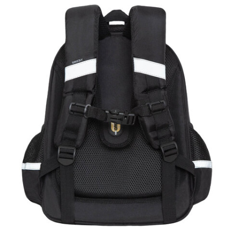 Ранец GRIZZLY анатомическая спинка, c брелоком, для девочек, "Кот и месяц", 36х28х20 см, RAz-286-1/1