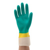 Перчатки VILEDA PROFESSIONAL латекс-неопреновые МНОГОРАЗОВЫЕ х/б напыление СВЕРХПРОЧНЫЕ, размер M (средний), зеленые/желтые, 174305