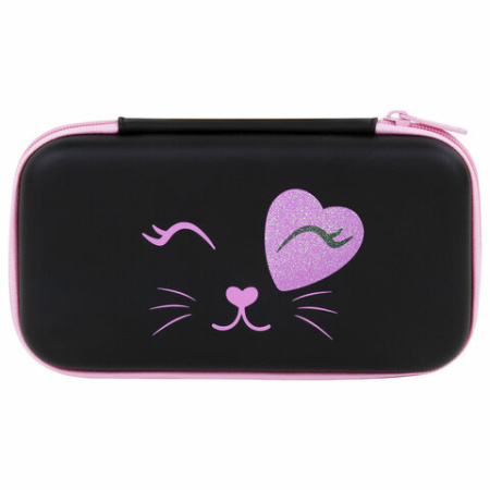 Пенал BRAUBERG SHINY, 1 отделение, 1 откидная планка, EVA, 22х13х4 см, "Smiling cat", 272338