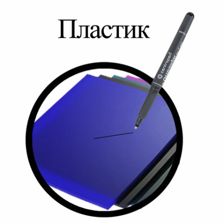 Маркер перманентный для любой гладкой поверхности ЧЕРНЫЙ CENTROPEN "OHP", 0,6 мм, 2636, 6 2636 0112