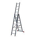 Лестница-трансформер 3-х секционная 3х7 ступеней, высота 4,5 м (3 секции по 1,9 м), нагрузка 150 кг, алюминий, НОВАЯ ВЫСОТА