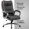 Кресло офисное BRABIX PREMIUM "Strong HD-009", НАГРУЗКА до 200 кг, экокожа черная, ткань серая, 531945
