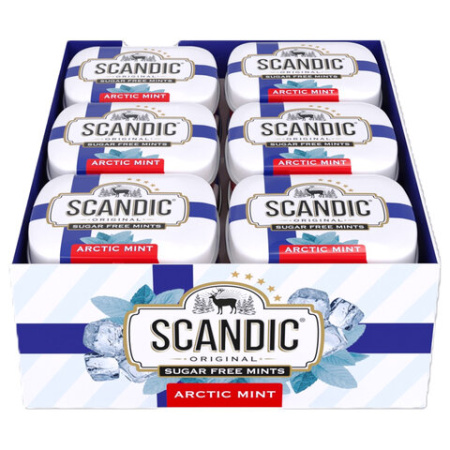 Драже освежающие SCANDIC без сахара со вкусом "Арктическая мята", 14 г, 4603738769872