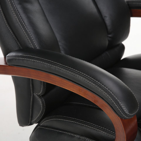 Кресло из натуральной кожи BRABIX PREMIUM "Infinity EX-707", дерево, черное, 531826