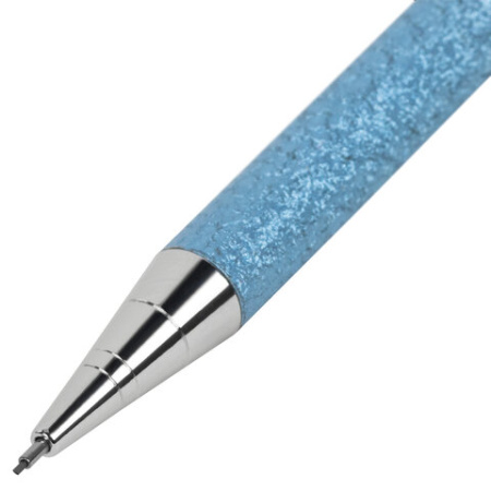 Карандаш механический 0,5 мм + грифели HB 12 штук на блистере, BRAUBERG "LIGHT BLUE", 181970