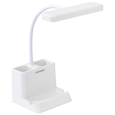 Настольная лампа / светильник беспроводная SONNEN PT-302, органайзер, USB, LED, 3 Вт, 3 режима, 238783