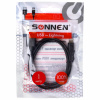 Кабель USB 2.0 – Lightning, 1 м, SONNEN, медь, для передачи данных и зарядки, черный, 513116