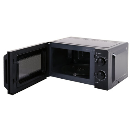 Микроволновая печь SONNEN MW2070BL-6MB, 20 л, 700 Вт, таймер, механическое управление, ручка, черная, 454983