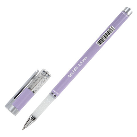 Ручка гелевая BRAUBERG "GEL ONE PASTEL", ЧЕРНАЯ, корпус ассорти, узел 0,5 мм, линия 0,35 мм, 144039