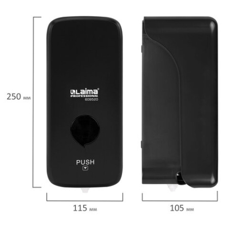 Дозатор для жидкого мыла-пены LAIMA PROFESSIONAL PREMIUM BLACK, НАЛИВНОЙ, 1 л, черный, ABS-пластик, 609520