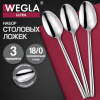 Ложки столовые ULTRA, НАБОР 3 шт., на подвесе, нержавеющая сталь, серебристые, WEGLA (ВЕГЛА), 702246
