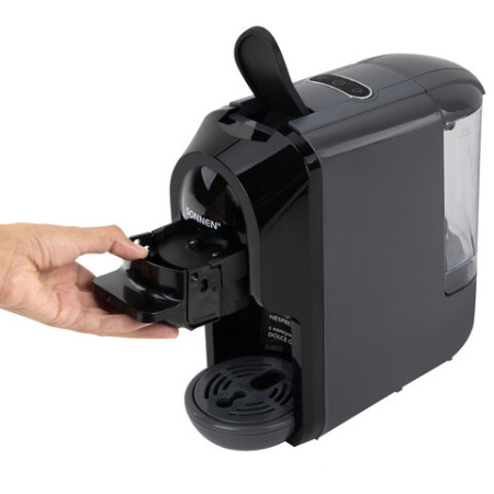Кофемашина капсульная 3 в 1 для молотого кофе и капсул DOLCE GUSTO и NESPRESSO, SONNEN CM510G, 1450 Вт, 0,6 л, графит, 457339
