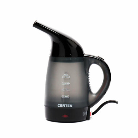 Отпариватель ручной CENTEK CT-2381 с функцией чайника, 600 Вт, пар 15 г/мин, резервуар 0,4 л, 1 режим, черный